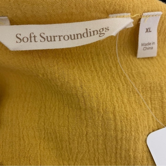 Soft Surroundings  Mustard Raw Edge Women's Top NWT, Size XL - Picture 5 of 5